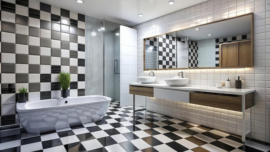 colores combinaciones de azulejos para baños